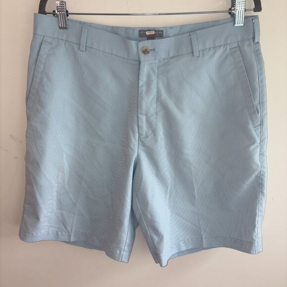 Peter Millar Wicking Seersucker Surge Performance Short - Blue White - size 34 - Picture 1 of 10